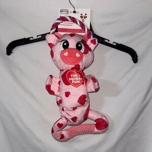 Outward Hound Pink Heart Scrunch Bunch Dog Toy Valentines Day